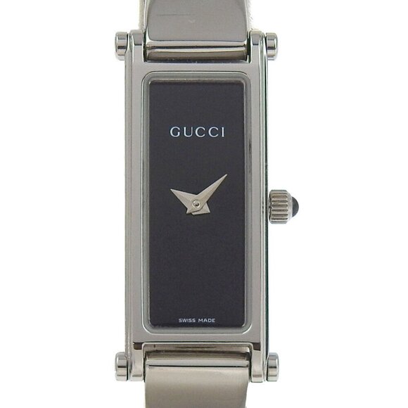 GUCCI Bangle watch Watches 1500L blackDial Stainless Steel Quartz Analog d...GUC